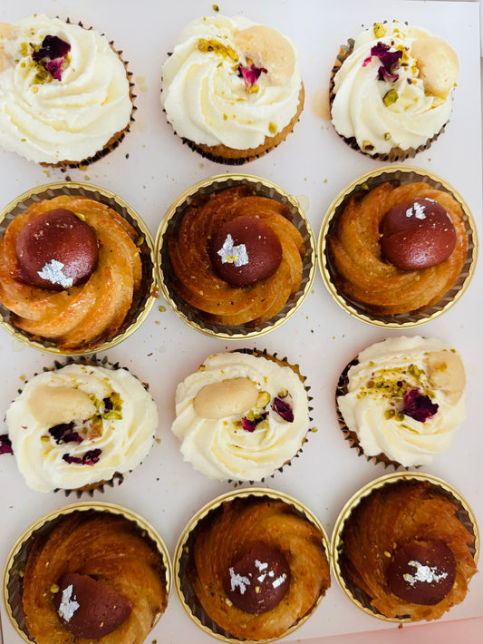 Rasmalai Cupcakes & Gulab Jamun Bundts – Box of 12